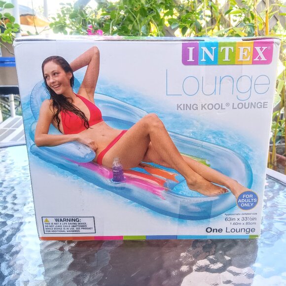 Intex King Kool Inflatable Floating Pool Rainbow Lounge Chair Floatie - Picture 5 of 9